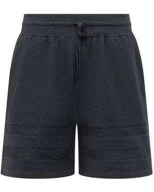 Givenchy ドローストリング ストライプ ショートパンツ - ブルー