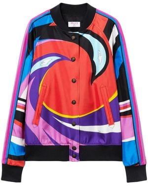 Emilio Pucci Cigni ボンバージャケット - ブルー