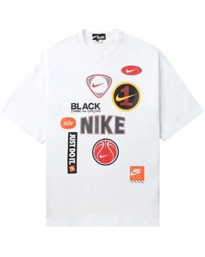 COMME DES GARÇON BLACK X Nike Logo Printed Crewneck T-shirt - White
