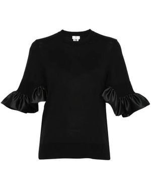 Noir Kei Ninomiya Ruffled-Sleeve Sweater - Black