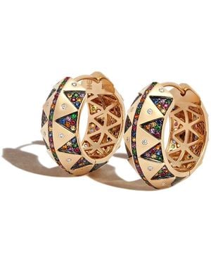 Harwell Godfrey 18Kt Talisman Gemstone Chubby Hoops - Metallic