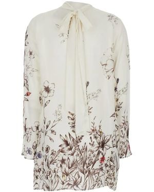 Semicouture Floral-Print Mini Dress - White