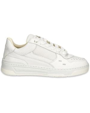 Filling Pieces Perforated Mesh Leather Trainers - White
