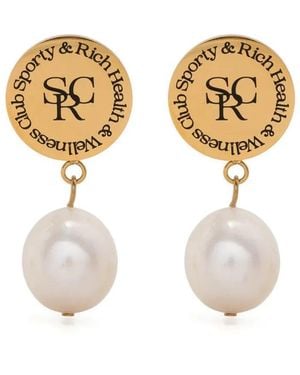Sporty & Rich Boucles D'Oreilles Pendantes À Logo - Multicolour