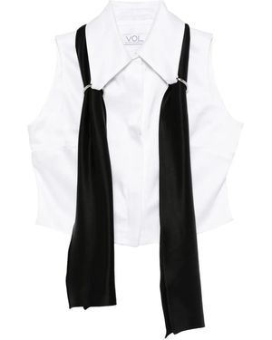 Vestiaire d'un Oiseau Libre スカーフディテール シャツ - ブラック
