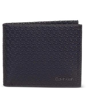 Calvin Klein Monogram-Debossed Bifold Wallet - Blue