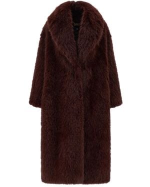 Elisabetta Franchi ショールカラー エコファーコート - レッド