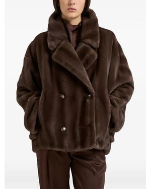 S.w.o.r.d 6.6.44 Double-Breasted Faux-Fur Jacket - Brown