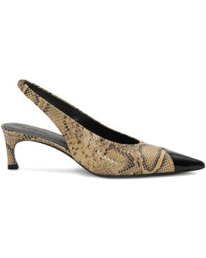ROTATE BIRGER CHRISTENSEN Slingback Leather Court Shoes - Metallic