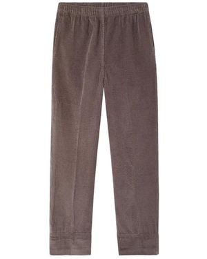 American Vintage Pantalon Droit Padow En Velours Côtelé - Marron