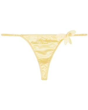 ROTATE BIRGER CHRISTENSEN Tanga Con Bordado Floral - Amarillo