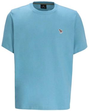 Paul Smith Zebra-Logo Cotton T-Shirt - Blue