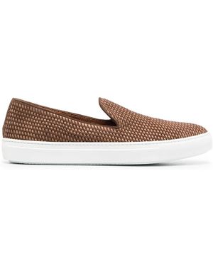 Fratelli Rossetti Woven-Detail Loafers - Brown