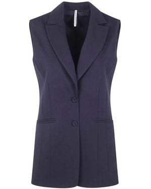 Liviana Conti Logan Button Front Gilets - Blue