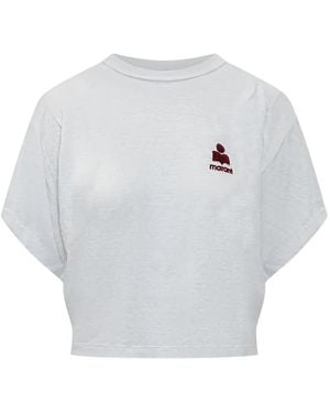 Isabel Marant Kyanzae-Gz Logo-Print T-Shirt - White