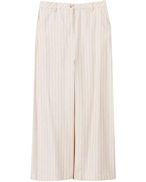 Twinset Pinstripe-Pattern Skirt - Natural