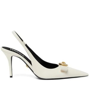 Versace 85mm Leather Pumps - White