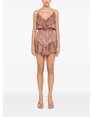 Nissa Floral-Print Silk Mini Dress - Pink