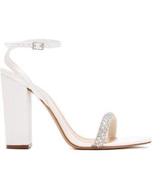 SCHUTZ SHOES 105Mm Eve Crystal-Embellished Block-Heel Sandals - White