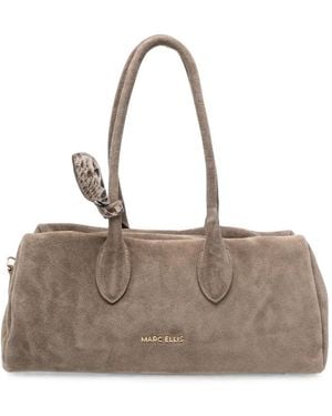 Marc Ellis Suede Logo-Lettering Tote Bag - Multicolour