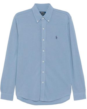 Polo Ralph Lauren Embroidered-Logo Cotton Shirt - Blue