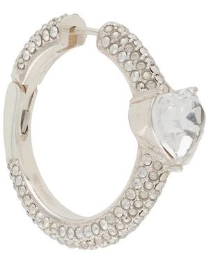 Ambush Heart Solitaire Crystal Embellished Single Earring - Metallic