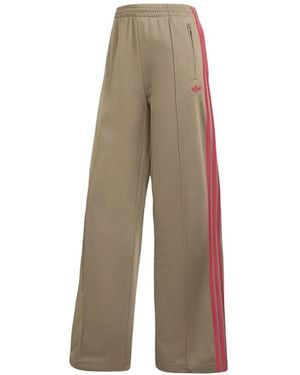 adidas Logo-Embroidered Side-Stripe Track Trousers - Natural