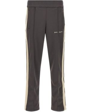 Palm Angels Pantaloni Sportivi Con Ricamo - Grigio