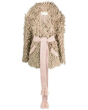 Sherpa Faux-Fur Fluffy Coat - Natural