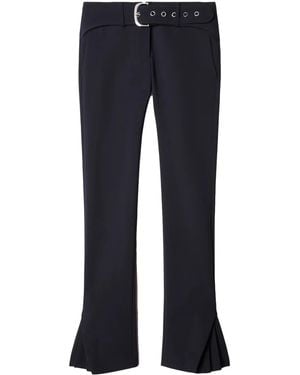 Off-White c/o Virgil Abloh Belted Flared Virgin-Wool Trousers - Blue