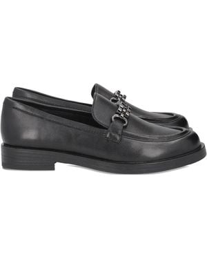 Tosca Blu Chain-Trim Loafers - Black