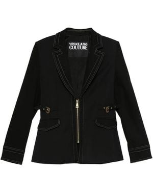 Versace Jeans Couture Zip-Up Fitted Jacket - Black