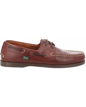 Paraboot Lace-Up Leather Boat Shoes - Brown