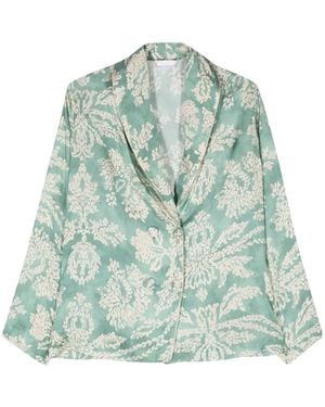 ..,merci Doppelreihiger Blazer Mit Blatt-Print - Grün