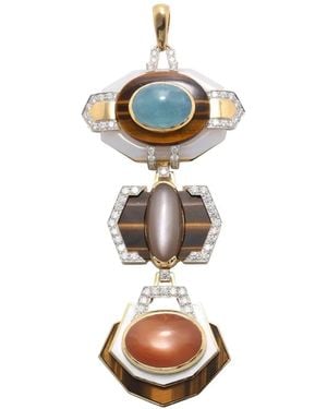 David Webb Aquamarine And Diamond Pendant - White