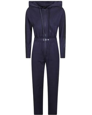 Elisabetta Franchi Belted Hooded Jumpsuit - Blue