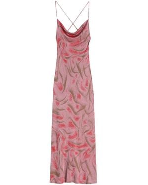 MACCAPANI Ita Cowl-Neck Backless Dress - Pink