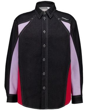 Off-White c/o Virgil Abloh Colour-Block Denim Shirt - Blue
