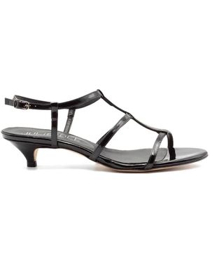 Julie Dee Strappy Kitten-Heel Sandals - Black