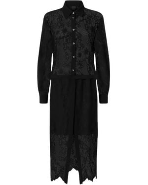 Pinko Lace-Panel Maxi Dress - Black