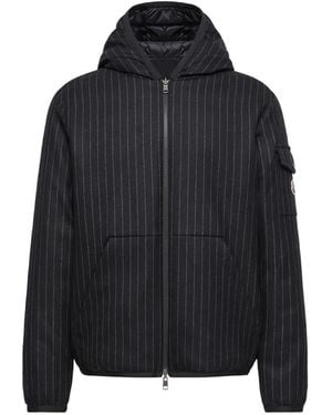 Moncler Ceze Pinstripe-Pattern Jacket - Black