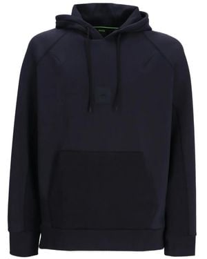 BOSS Hoodie Met Logopatch - Blauw