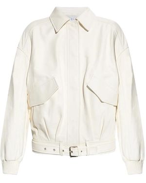 IRO Manka Belted Leather Jacket - White