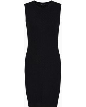 ARMANI EXCHANGE Monogram-Knit Dress - Black