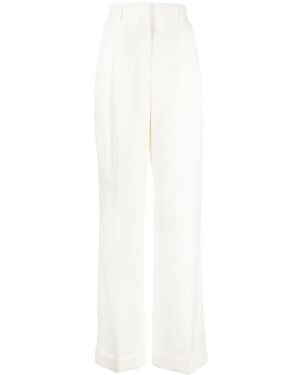 CASABLANCA High-Waist Wool Straight-Leg Pants - White