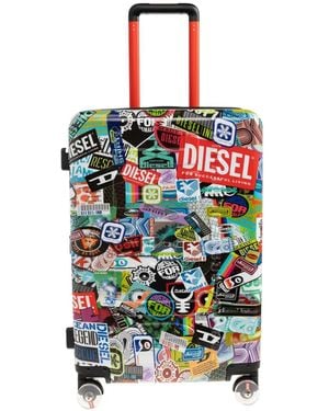DIESEL Sticker-Print Suitcase - White