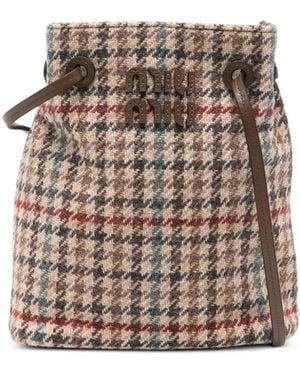 Miu Miu Bandolera Con Aplique Del Logo - Marrón