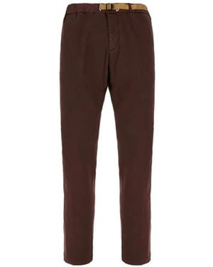 White Sand Belted Elasticated-Waist Pants - Brown