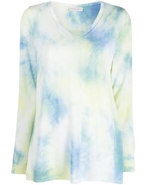 Le Tricot Perugia Tie-Dye Print Long-Sleeve Top - Blue