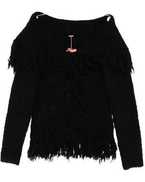 Cult Gaia Michelle Fringe-trimmed Cardigan - ブラック